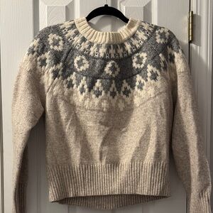 Sonoma Gray and Cream Patterned Sweater